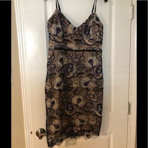 Blue and black floral dress